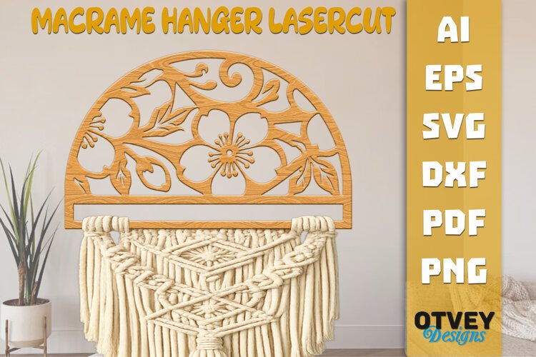 Floral Macrame Hanger Lasercut example image 1