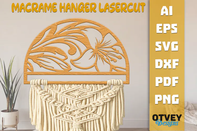 Floral Macrame Hanger Lasercut