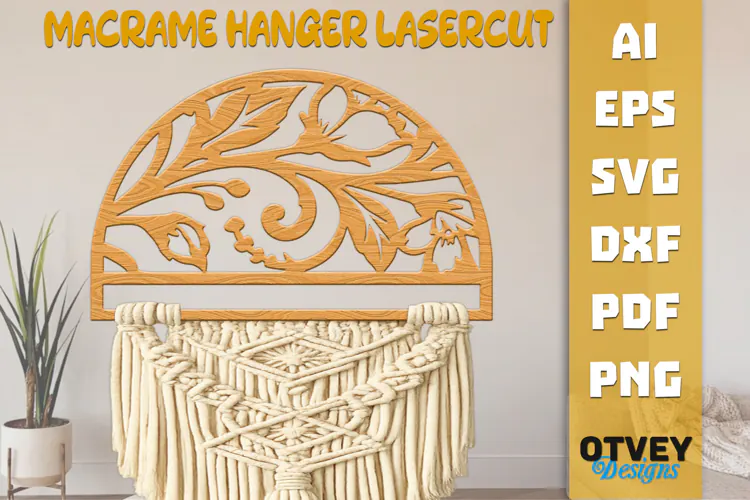 Floral Macrame Hanger Lasercut