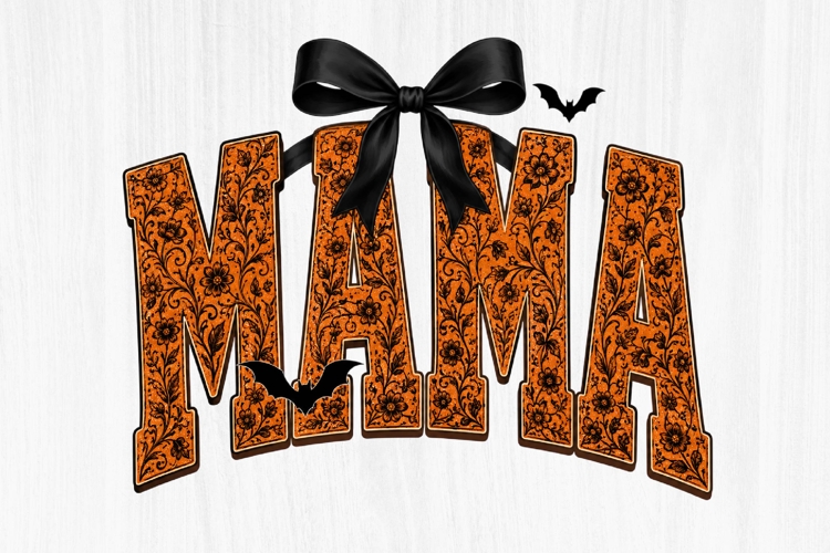 Floral Mama Halloween Bow PNG Design
