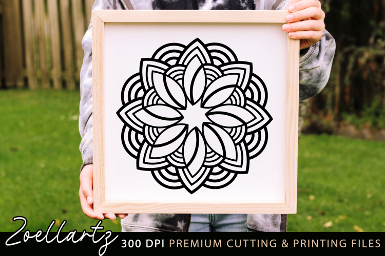 Flower Mandala SVG Cut File Floral Mandalas Illustration