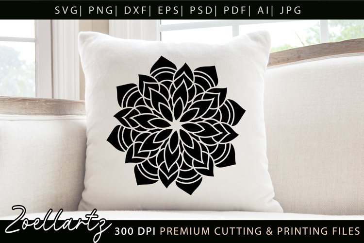Floral Mandala SVG Cut Files Flower Mandala Illustration