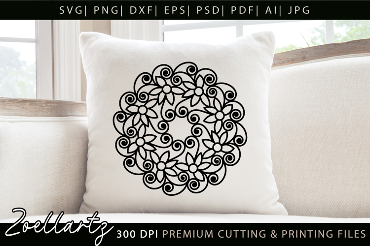 Floral Mandala SVG Cut Files Flower Mandala Illustration