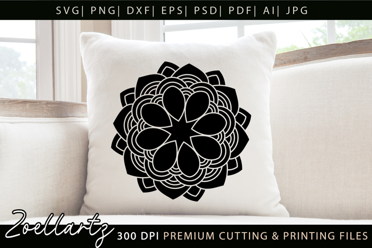 Floral Mandala SVG Cut Files Flower Mandala Silhouette SVG