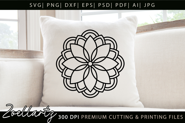 Floral Mandala SVG Cut Files Flower Mandala Illustration