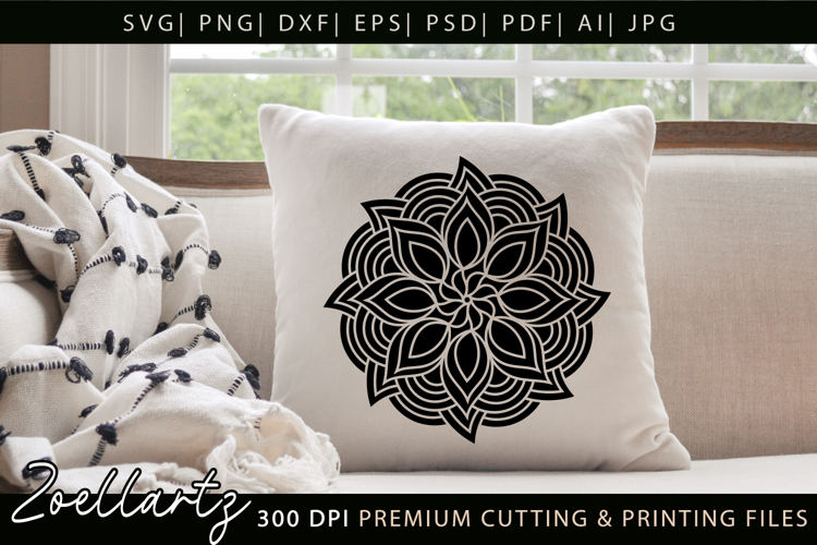 Floral Mandala SVG Cut Files Flower Mandala Illustration