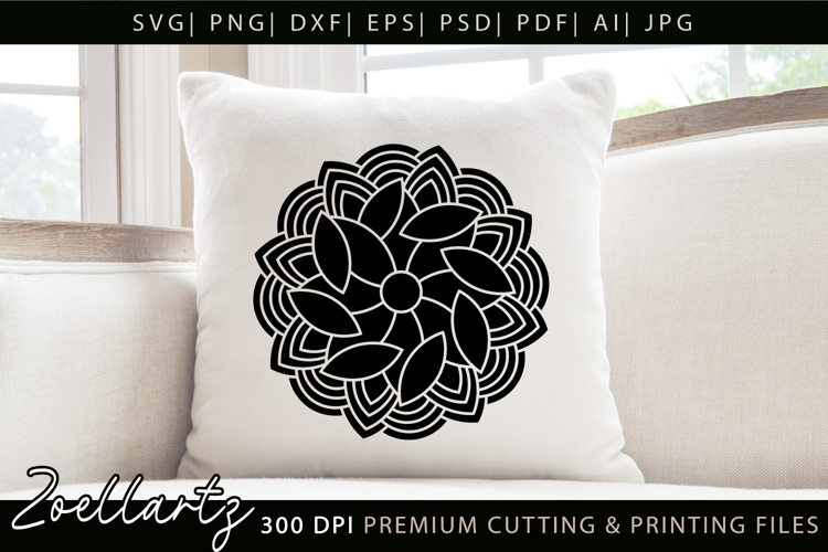 Floral Mandala SVG Cut Files Flower Mandala Illustration