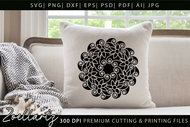 Floral Mandala SVG Cut Files Flower Mandala Illustration