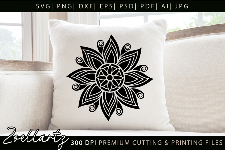 Floral Mandala SVG Cut Files Flower Mandala Illustration