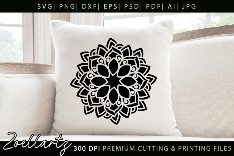 Floral Mandala SVG Cut Files Flower Mandala Illustration