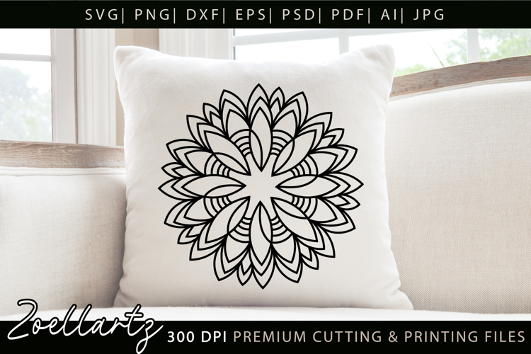 Flower Mandala SVG Cut Files Floral Mandala Illustration