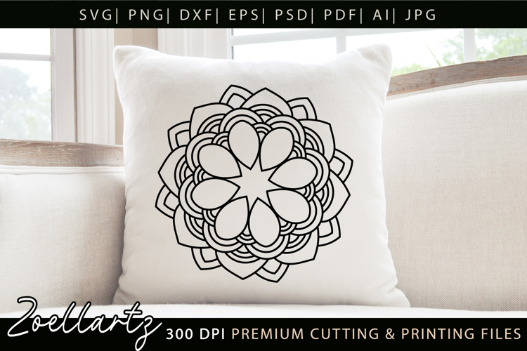 Floral Mandala SVG Cut Files Flower Mandala Silhouette SVG