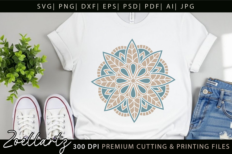 Floral Mandala SVG Cut Files Flower Mandala Illustration