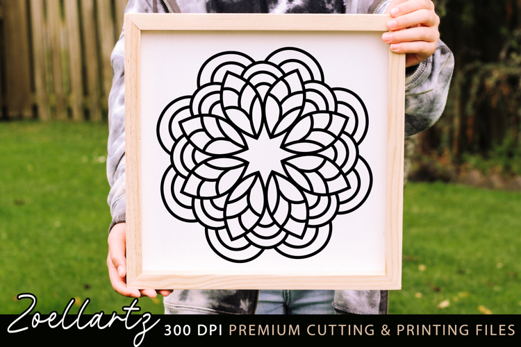 Flower Mandala SVG Cut File Floral Mandalas Illustration