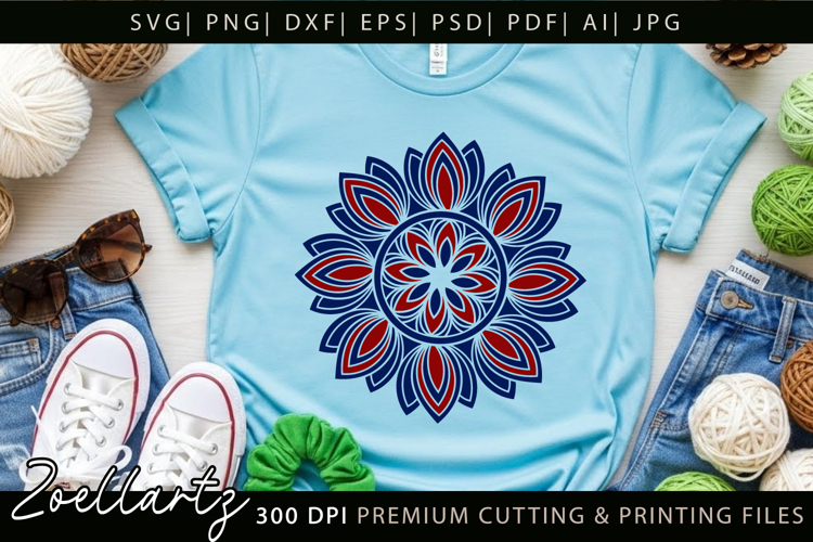 Floral Mandala SVG Cut Files Flower Mandala Illustration