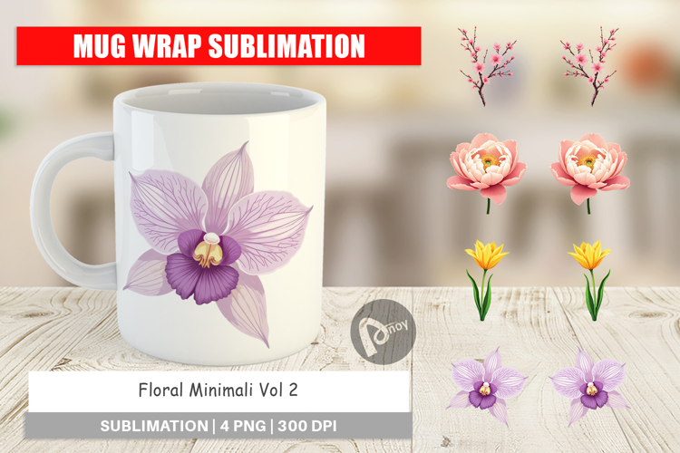 Mug Wrap Minimalist Florals