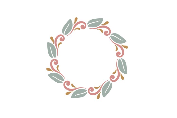 Floral Monogram Frame SVG Cut File example image 1