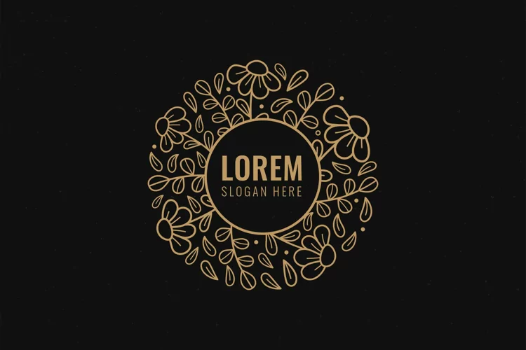 Floral Monogram Vintage Frame Logo Template