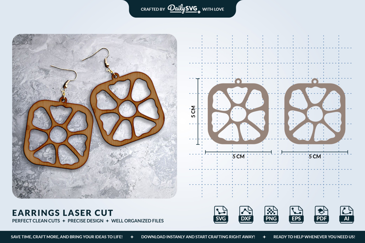 Floral Organic Abstract Earrings