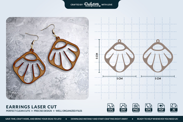 Floral Organic Abstract Earrings
