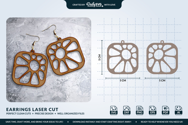 Floral Organic Abstract Earrings