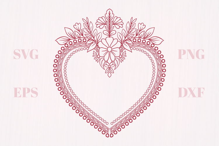 Floral ornament vintage heart