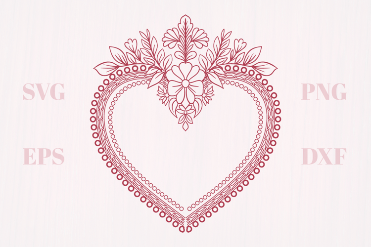 Floral ornament vintage heart