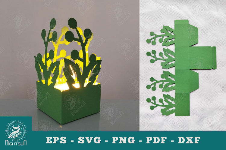 Floral Papercut Lantern SVG