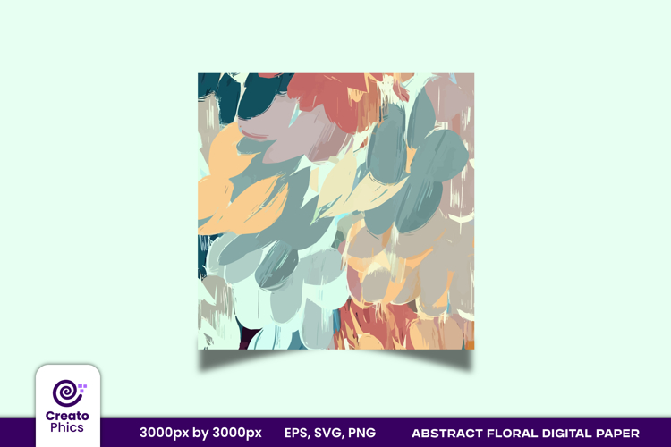 Abstract Floral Digital paper | brush stroke textured wrap