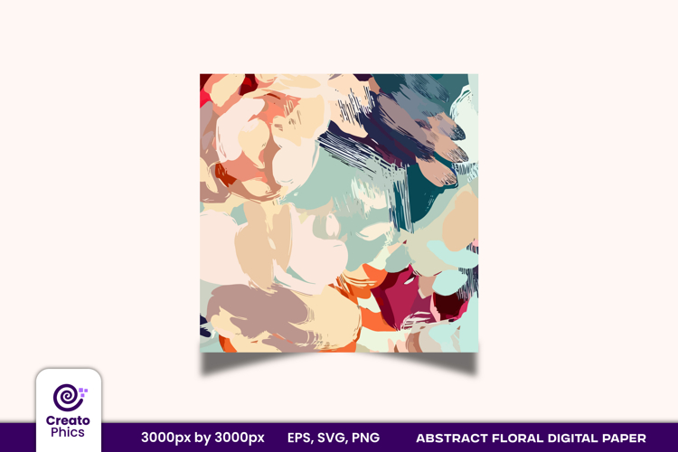 Abstract Floral Digital paper | brush stroke textured wrap