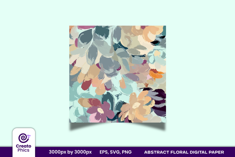 Abstract Floral Digital paper | brush stroke textured wrap