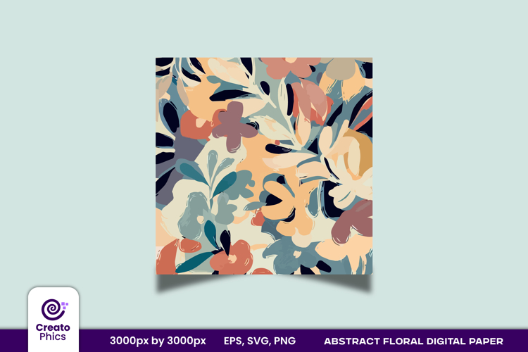 Abstract Floral Digital paper | brush stroke textured wrap