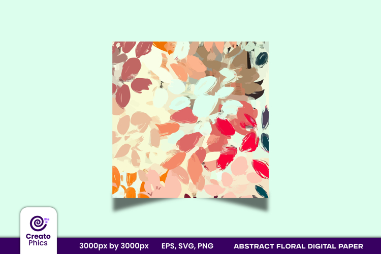 Abstract Floral Digital paper | brush stroke textured wrap