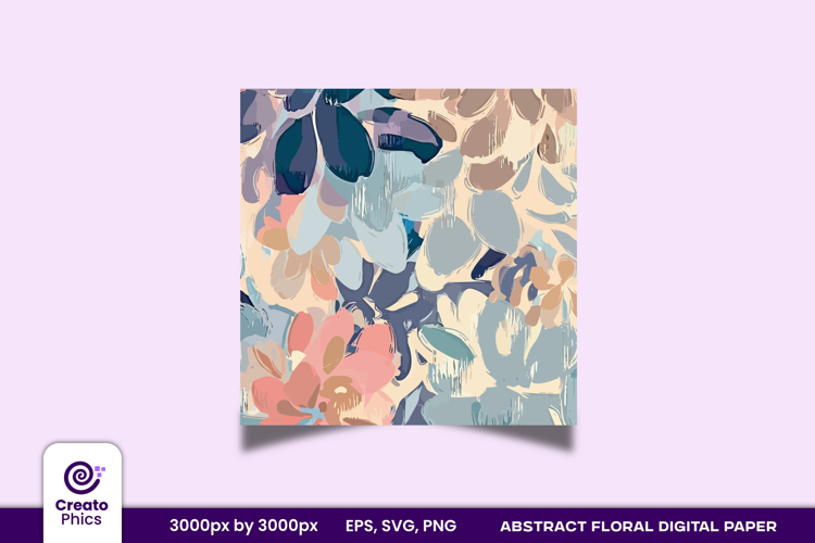 Abstract Floral Digital paper | brush stroke textured wrap