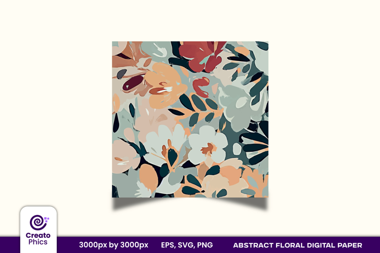 Abstract Floral Digital paper | brush stroke textured wrap