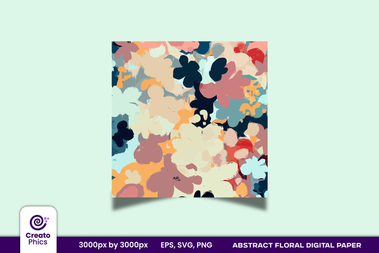 Abstract Floral Digital paper | brush stroke textured wrap