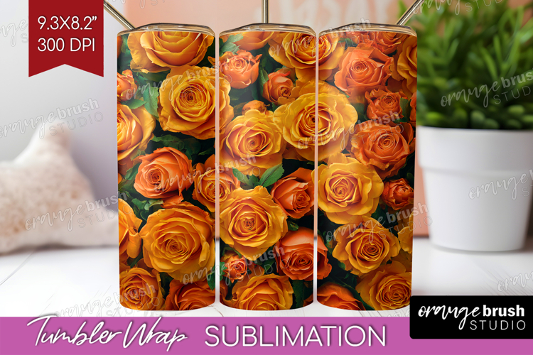 Pastel Floral Tumbler Wrap - Flower Field Tumbler PNG