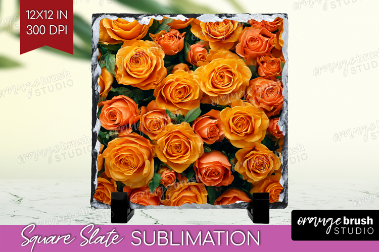 Pastel Floral Slate PNG - Flower Field Square Slate