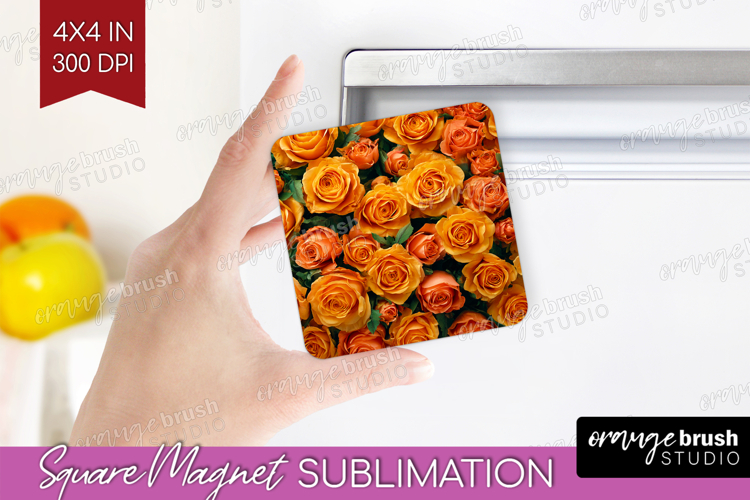 Pastel Floral Magnet Sublimation - Flower Field Square PNG