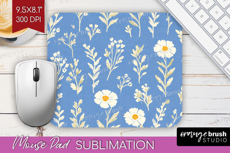 Floral Mouse Pad Sublimation - Spring Flowers Mousepad PNG