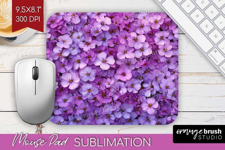Pastel Floral Mouse Pad Sublimation - Flower Field Mousepad