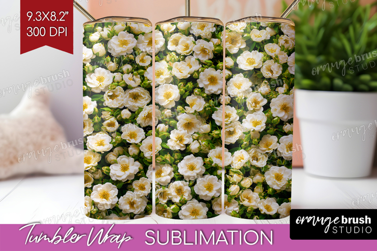 Pastel Floral Tumbler Wrap - Flower Field Tumbler PNG