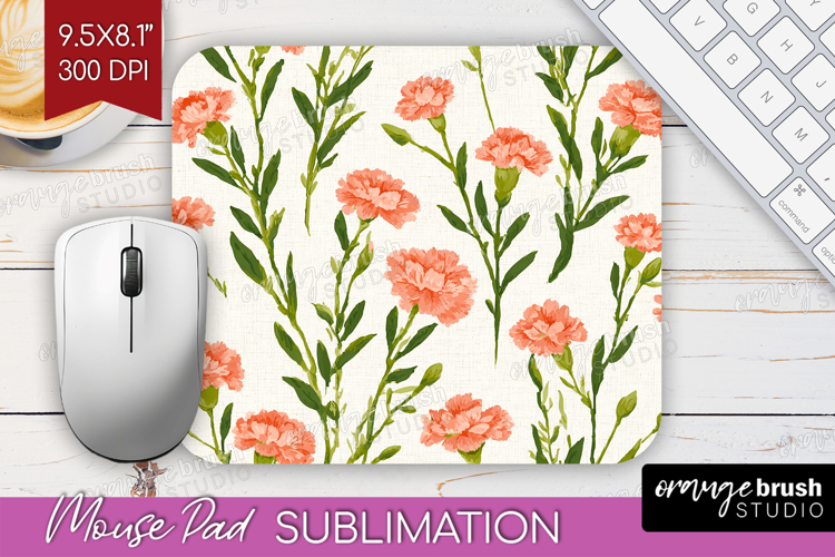 Floral Mouse Pad Sublimation - Spring Flowers Mousepad PNG