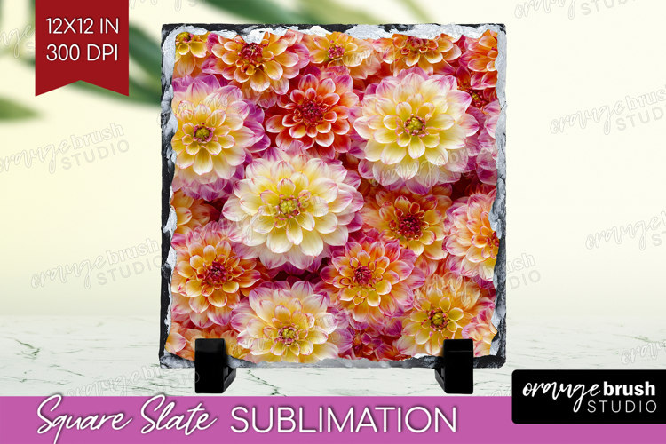 Pastel Floral Slate PNG - Flower Field Square Slate