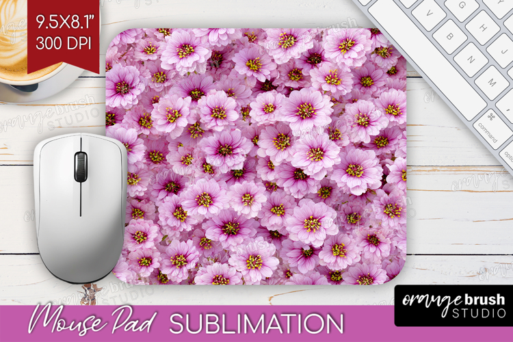 Pastel Floral Mouse Pad Sublimation - Flower Field Mousepad