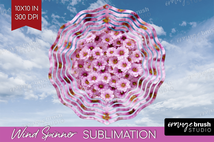 Pastel Floral Wind Spinner Sublimation PNG - Flower Field