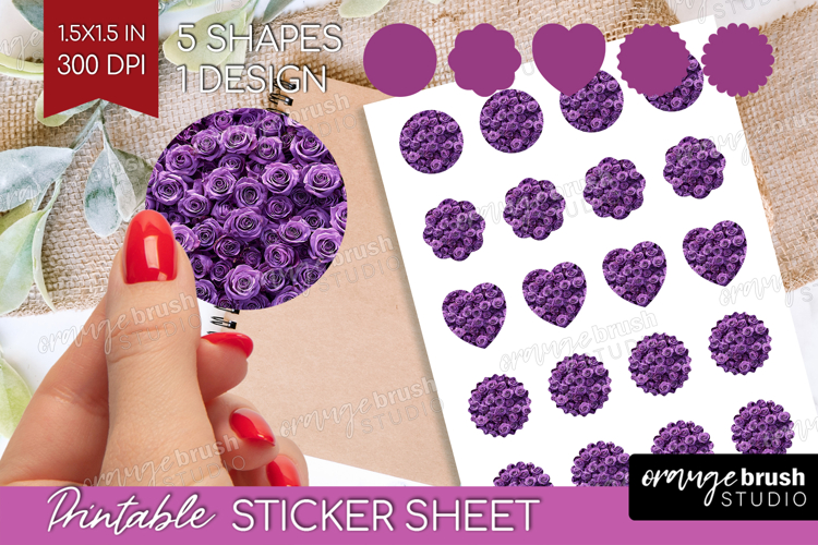 Pastel Floral Round Sticker - Flower Field Printable Sticker