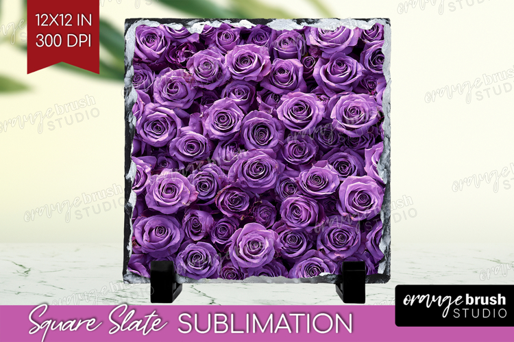 Pastel Floral Slate PNG - Flower Field Square Slate