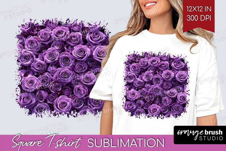 Pastel Floral Square Tshirt Background - Flower Field PNG