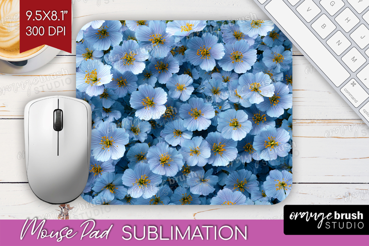 Pastel Floral Mouse Pad Sublimation - Flower Field Mousepad